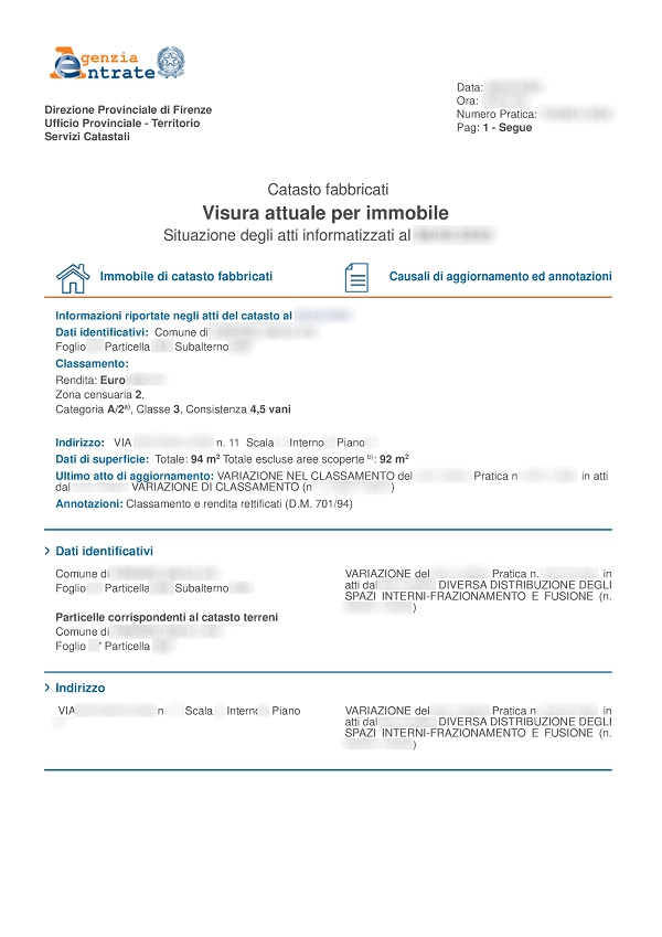 VISURA CATASTALE - Visura per Immobile, Proprietario o Azienda